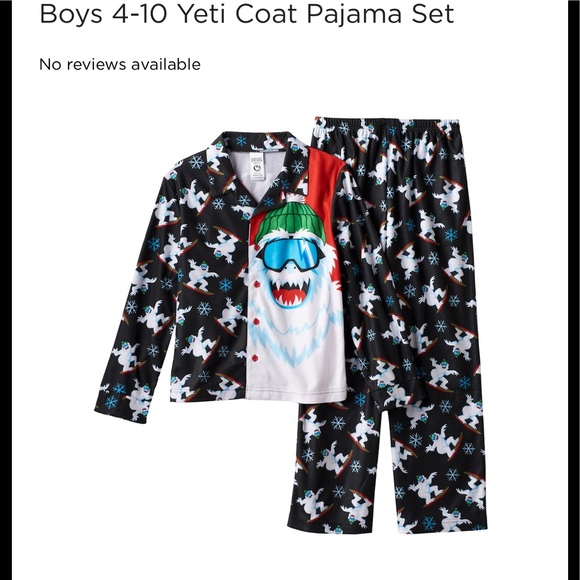Boys button front Yeti pajamas size 4 TWINS - Picture 3 of 3